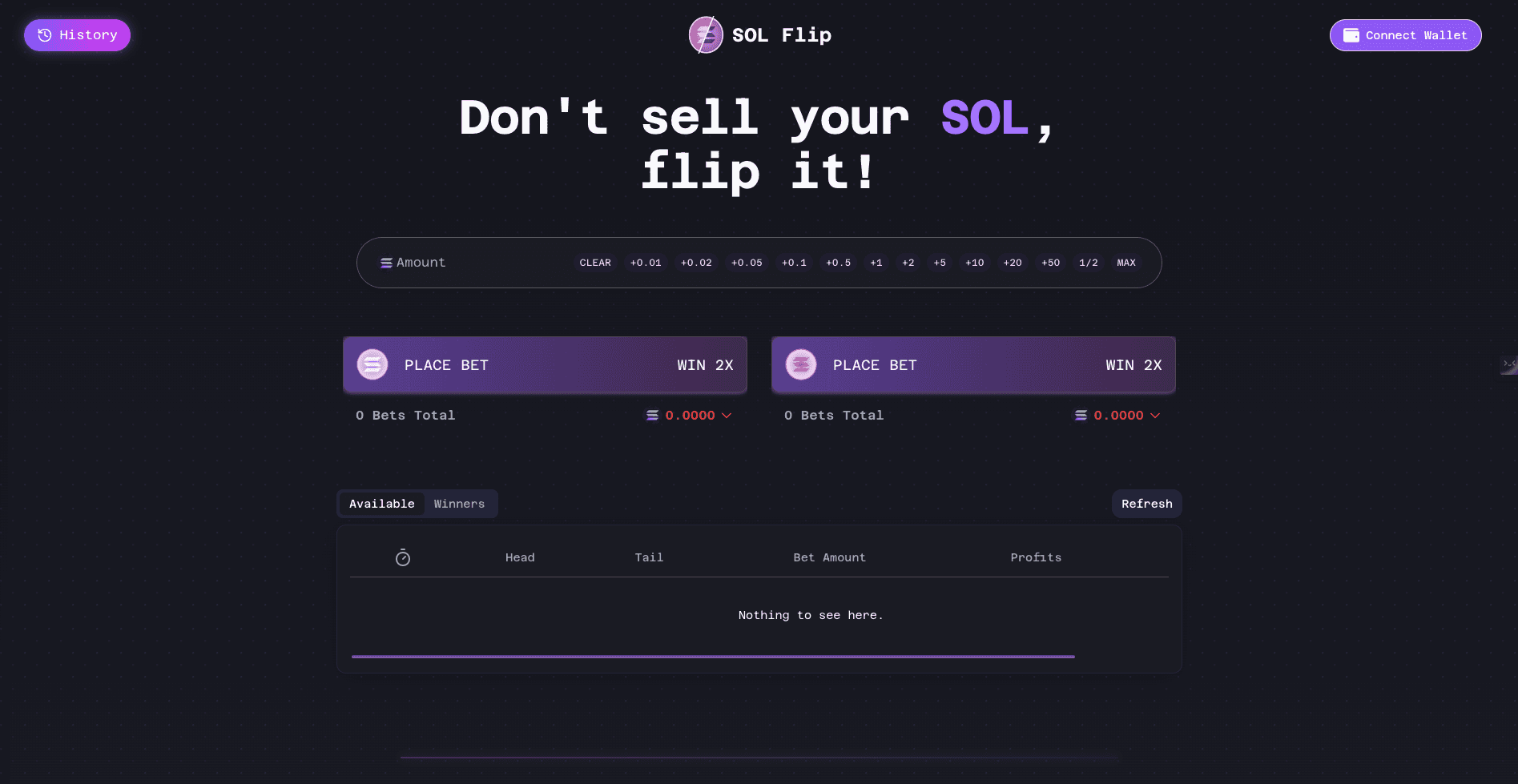 Sol Flip - Don't Sell your SOL 
